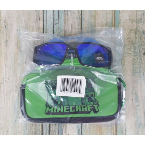Toddler Minecraft Sunglasses & Case Set 100% UV Protection Creepers Glasses - Picture 3 of 4